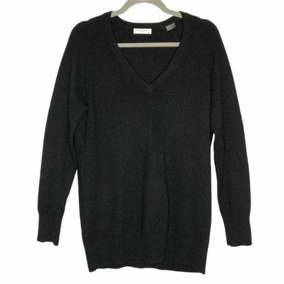 Equipment Asher V-Neck Cashmere Sweater Black Rib - Picture 2 of 3